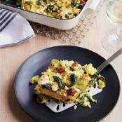 Custardy Baked Orzo with Spinach, Bacon and Feta