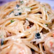 Salmon and Shrimp Fettuccine Alfredo