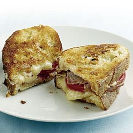 Garlic-Rubbed Grilled Cheese with Prosciutto and Tomatoes