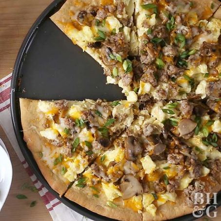 Sausage-Mushroom Breakfast Pizza
