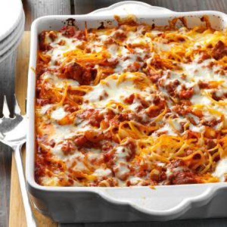 Mozzarella Baked Spaghetti Recipe