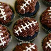 Double Chocolate Football Cupcakes