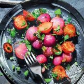 Roasted Radishes with Brown Butter, Lemon, and Radish Tops