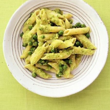 Pasta with Almond Pea Pesto