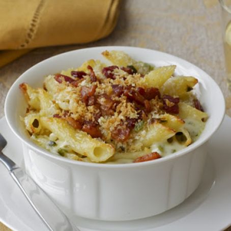 Garganelli Mac 'n Cheese with Roasted Jalapenos & Bacon