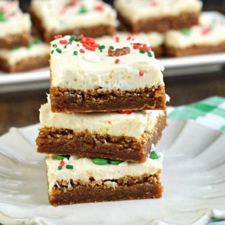 Gingerbread Cookie Bars with Cream Cheese Frosting