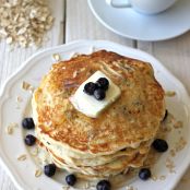 Blueberr Oatmeal Yogurt Pancakes