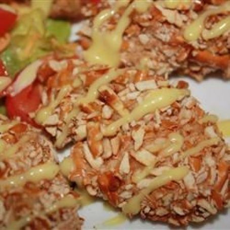 Honey Mustard Chicken with Pretzel Crust