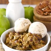 Caramel Apple Crisp with Easy Caramel Sauce