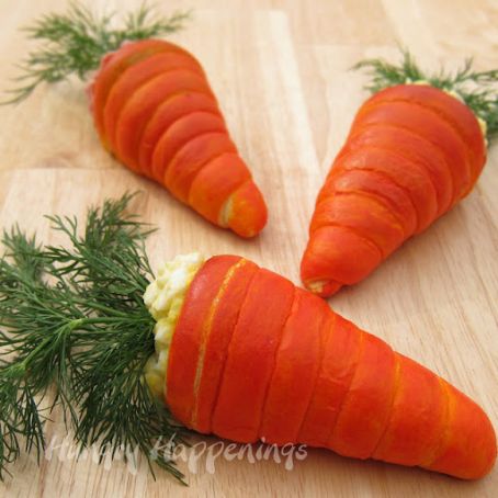 Carrot Crescents Filled with Egg Salad