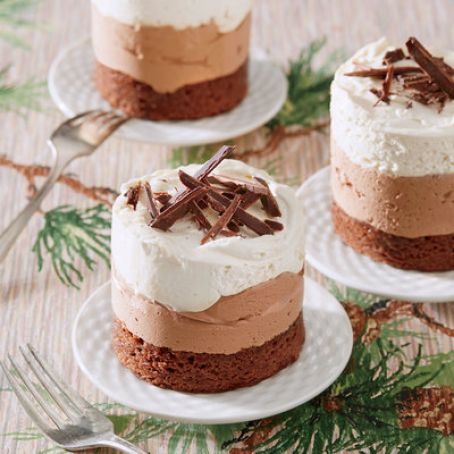 Triple Chocolate Brownie-Mousse Stacks