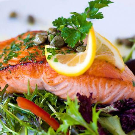 Pesto Salmon with Roasted Artichoke Hearts