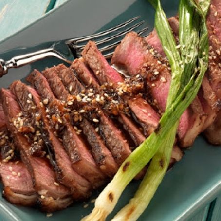 Korean Rib Eye Steaks with Toasted Sesame Salt