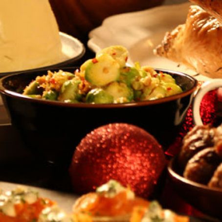 Brussel sprouts with lemon,garlic and hazel nuts