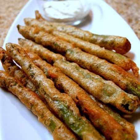 Beer Battered Asparagus with a Lemon Herb Dipping Sauce