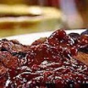 Grilled New York Strip Steak with Beer and Molasses Steak Sauce