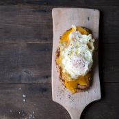 Open-Faced Cheddar Grilled Cheese with a Fried Egg