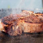 Slate-Grilled Porterhouse, Summer Vegetables, and Sourdough Bread