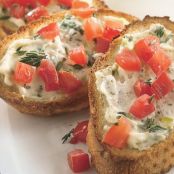 Garlic Cream and Tomato Crostini