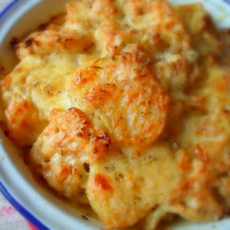Cheese, Onion, Potato & Cauliflower Bake