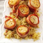 Bacon-Wrapped Scallops with Pineapple Quinoa Recipe