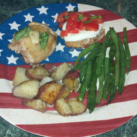 Garlic roasted chicken dinner