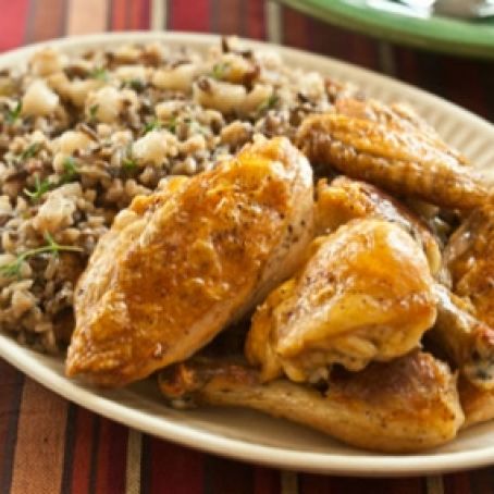 Baked Maple Chicken With Wild Rice And Bartlett Pears