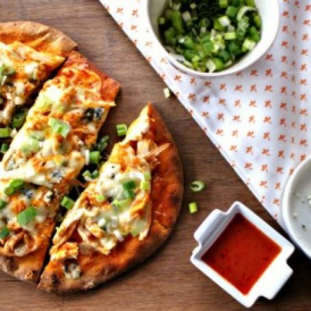 Buffalo Chicken Flat Bread Pizzas