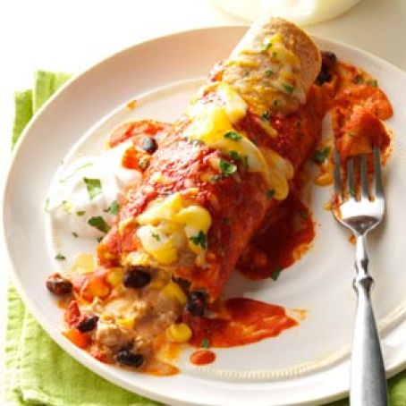 Black Bean Turkey Enchiladas