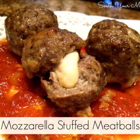 Mozzarella Stuffed Meatballs (southyourmouth)
