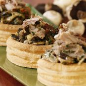 Mushroom Persillade vol au vents with Shredded Confit of Duck