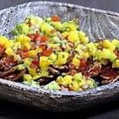 Grilled Soft-shell Crabs with a Mango Avocado Salsa