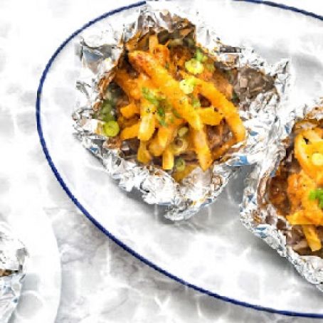 Chili Cheeseburger and Fries Foil Packs
