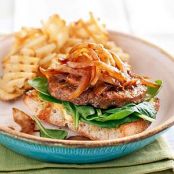 Open-Face Veg Burgers with Sauteed Onions - Recipe.com