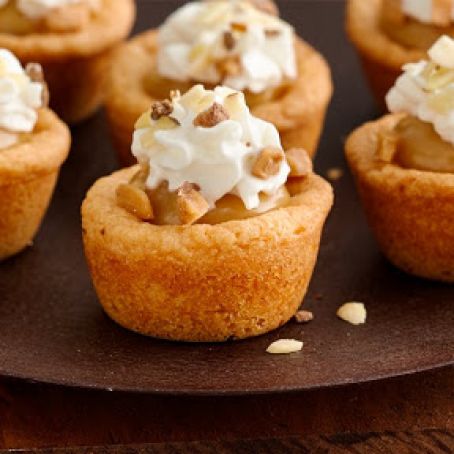 Toffee and Almond Fudge Cookie Cups