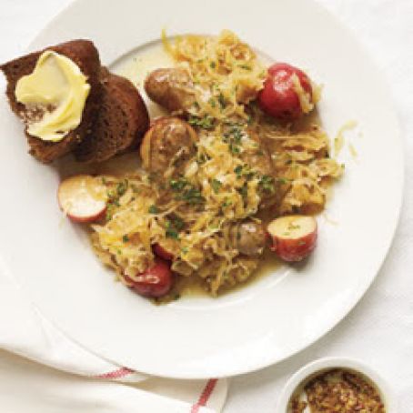Slow-Cooker Sausages With Sauerkraut and Potatoes