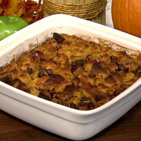 Pumpkin Chocolate Bread Pudding with Bourbon Sabayon