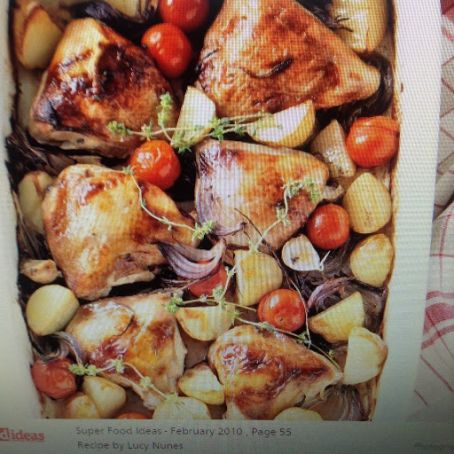 Chicken Stew with Roasted Balsamic Vegetables