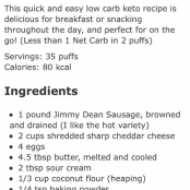 Cheesy Sausage Puffs