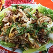 Wok-Fried Rice Noodles with Chicken and Squid