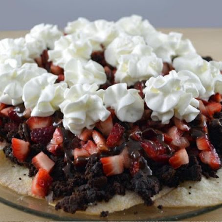 Fudgy Strawberry Brownie Nachos