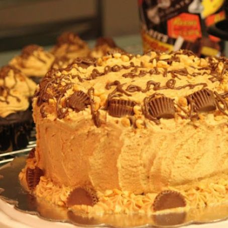 Chocolate Cake with Peanut Butter Icing