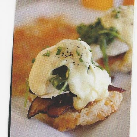Eggs Benedict with Bacon and Arugula