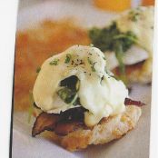 Eggs Benedict with Bacon and Arugula