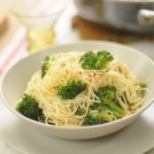 Peppery Broccoli with Feta Cheese and Angel Hair Pasta