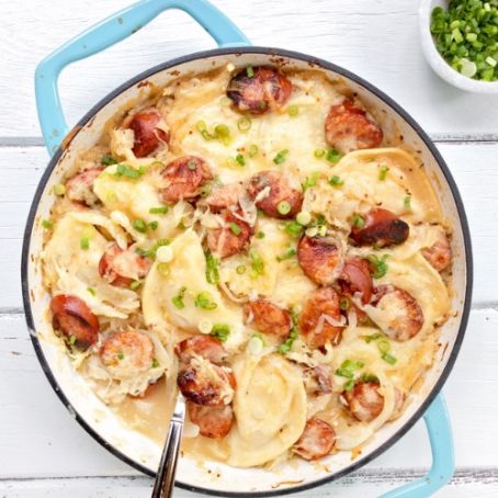 Kielbasa, Pierogies & Sauerkraut Bake (Meredith Laurence)