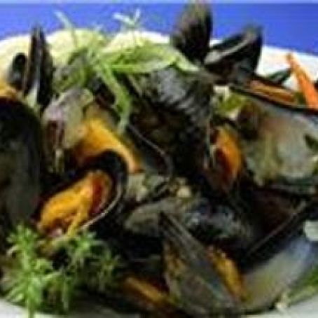 Garlicky Mussels in a Rich Lemon, Fresh Herb, Butter Sauce