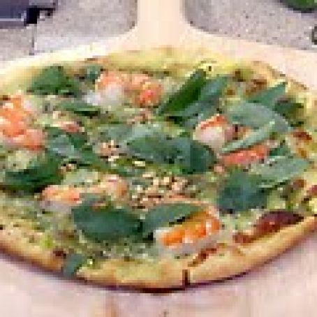 Pizza Grilled Shrimp and Cilantro Pesto Pizza