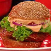 BLT Burgers with Sriracha Aioli