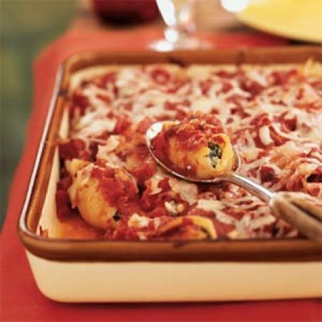 Artichoke, Spinach, and Feta Stuffed Shells - CL